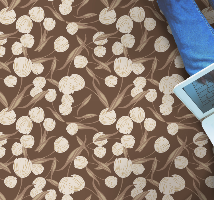 Elegant Design floral vinyl rug - TenStickers