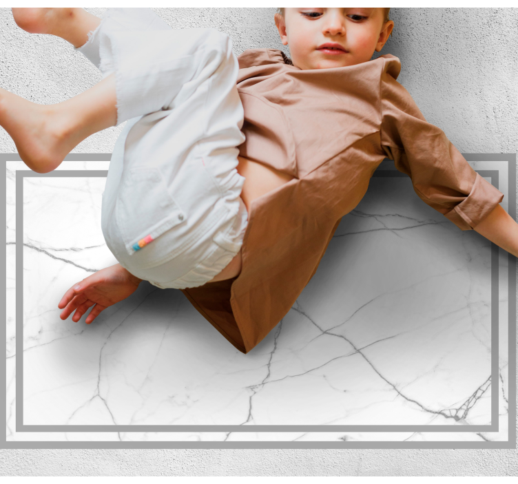 Graceful White Striations marble vinyl rug - TenStickers