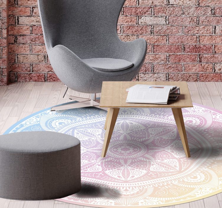 Gradient Circular Art mandala vinyl rug - TenStickers