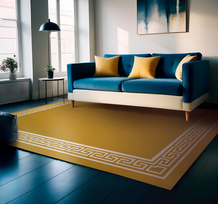 Greek design yellow vinyl rug - TenStickers
