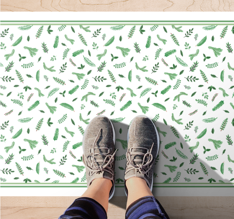 Green Botanical Footwear vinyl carpet roses - TenStickers