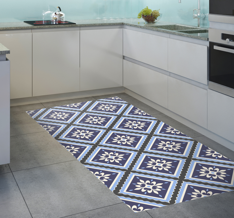 Grey tile pattern vinyl carpet - TenStickers