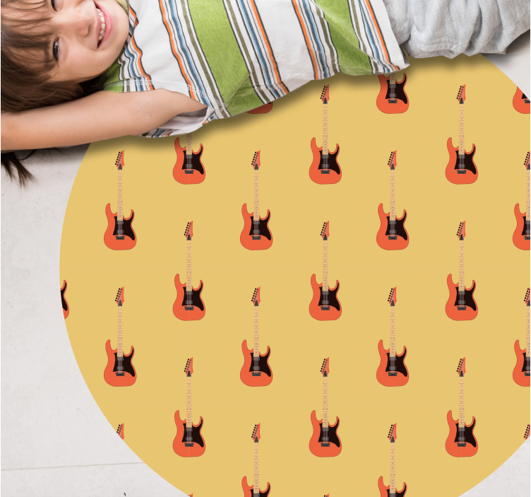 Guitar Pattern kids vinyl rug - TenStickers