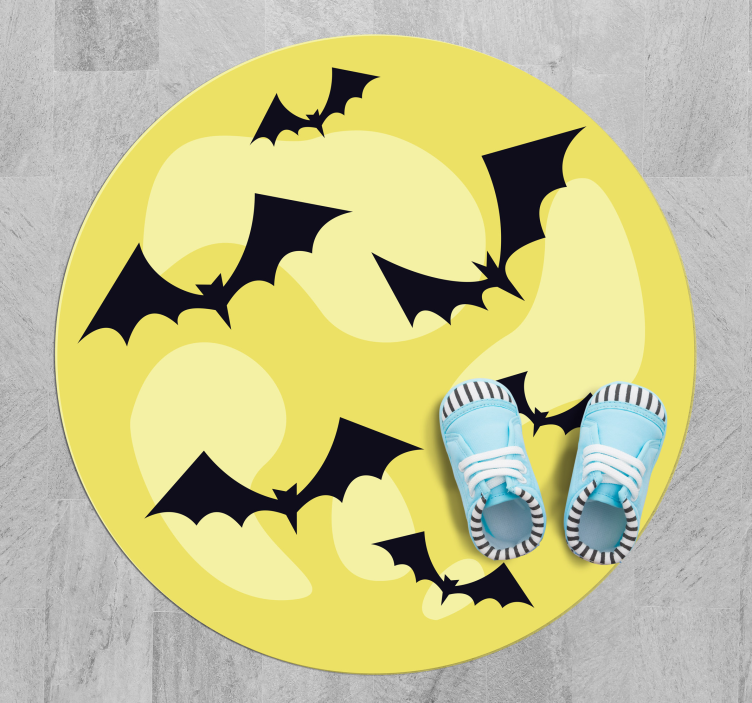 Halloween bat night pattern vinyl rug - TenStickers