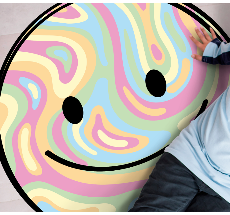 Happy Smile Circle teenage bedroom vinyl rug - TenStickers