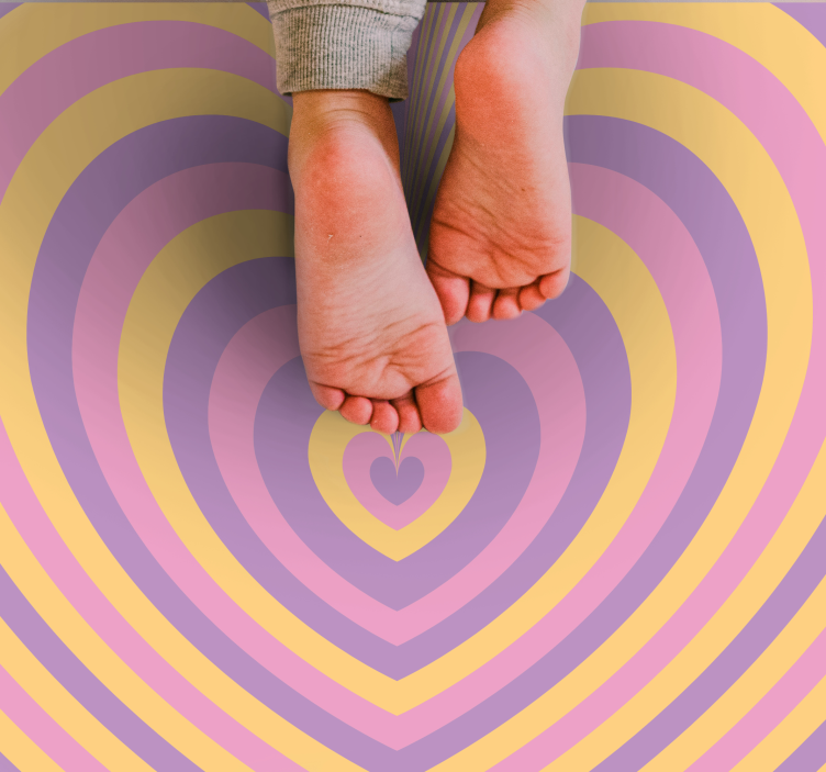 Retro heart design teenage bedroom vinyl rug - TenStickers