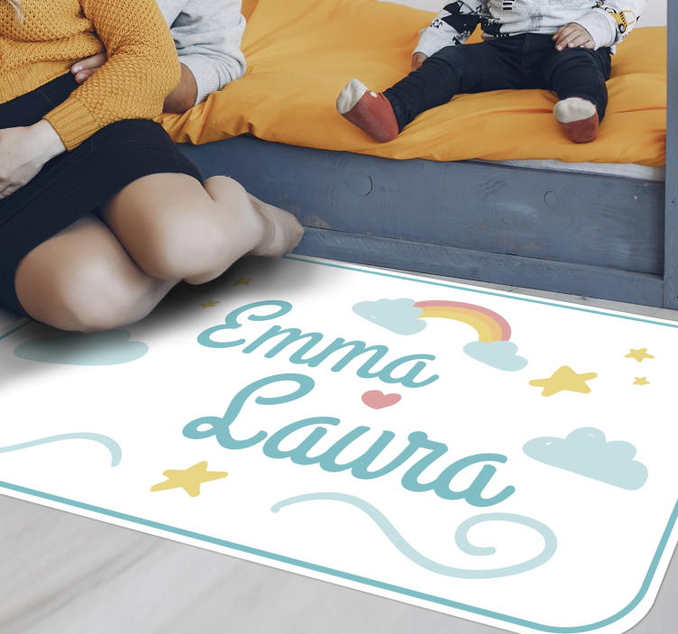 Heart with rainbow personalized mat - TenStickers