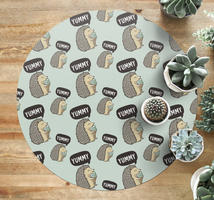 Hedgehog Delight kids vinyl rug - TenStickers