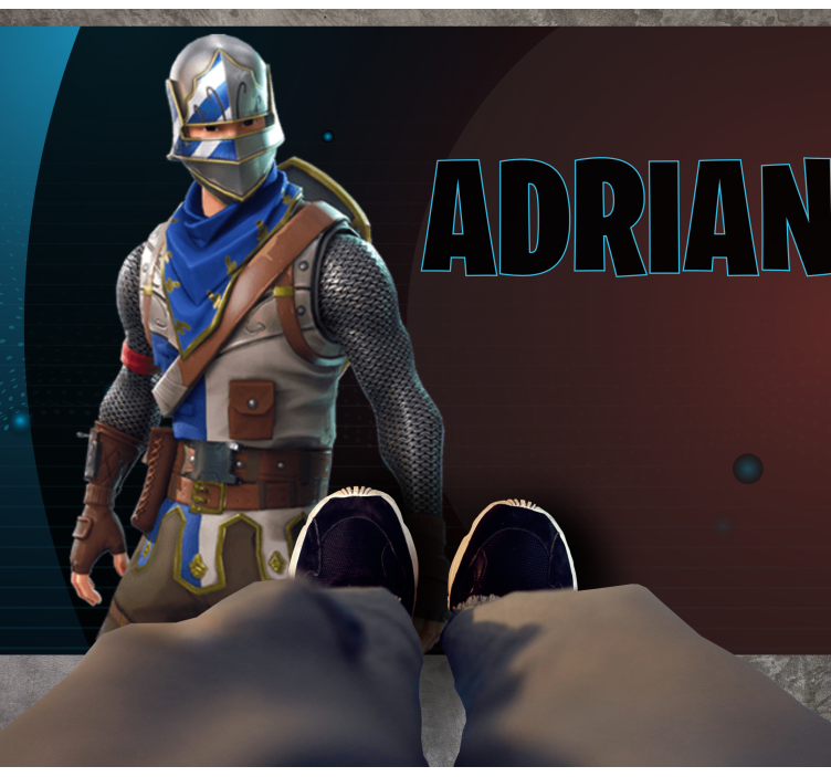 Heroic gaming character teenage bedroom vinyl rug - TenStickers