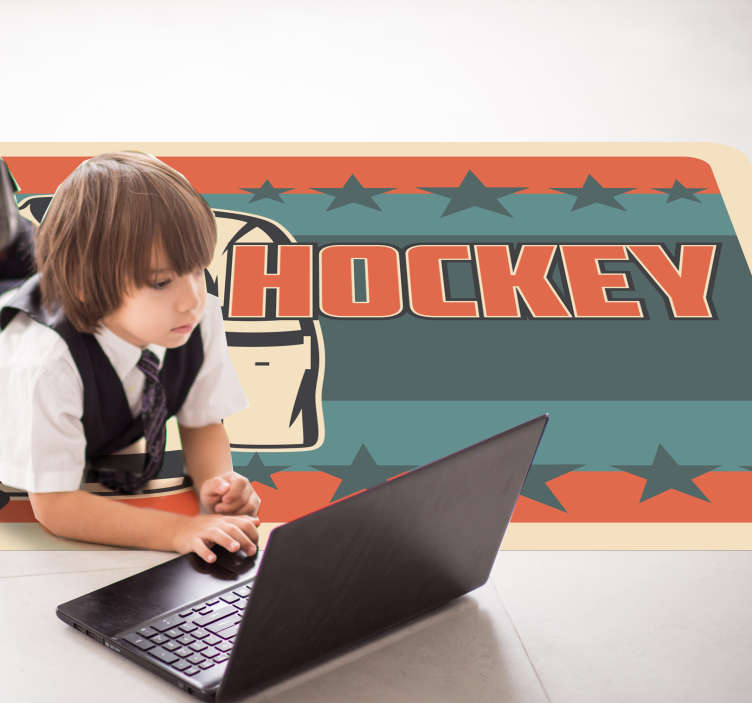 Hockey Themed gaming vinyl rug - TenStickers
