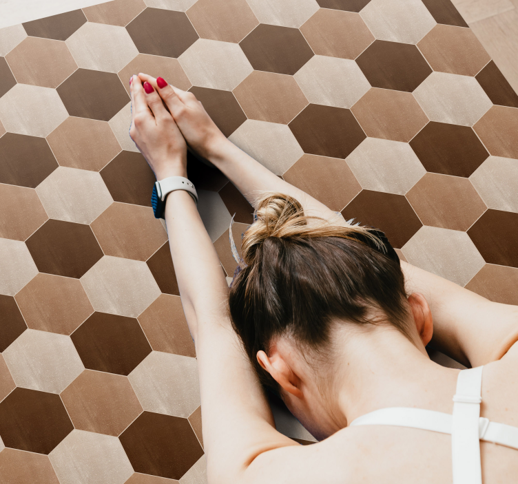 Honeycomb Pattern tile vinyl rug - TenStickers