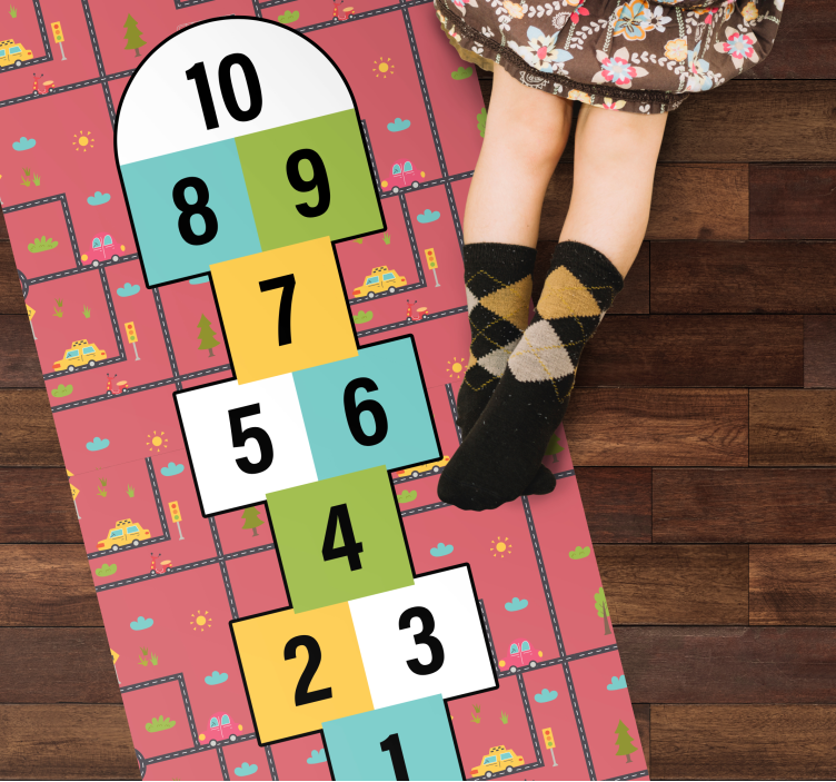Hopscotch Playtime gaming vinyl rug - TenStickers