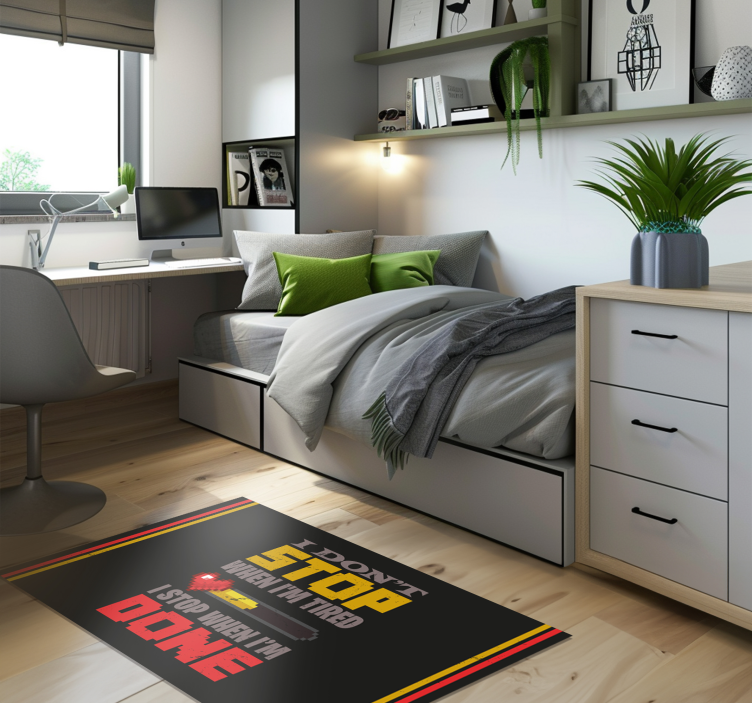 Motivational Statement Bold Colors custom vinyl rug - TenStickers