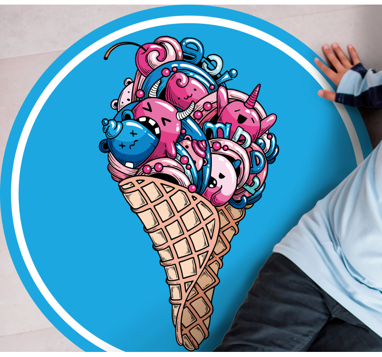 Ice Cream Delight circular vinyl rug - TenStickers