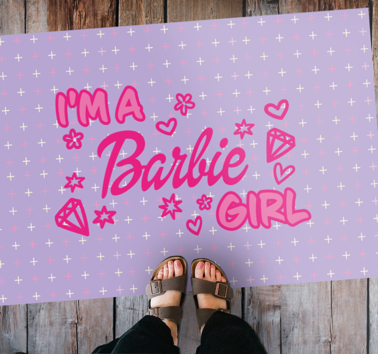 I'M A BARBIE kids vinyl rug - TenStickers