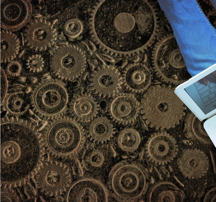 Industrial Gears Pattern texture vinyl rug - TenStickers