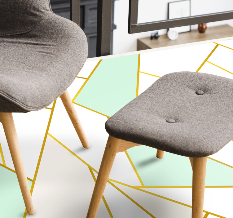 Ink copper gold mosaic floor tiles - TenStickers