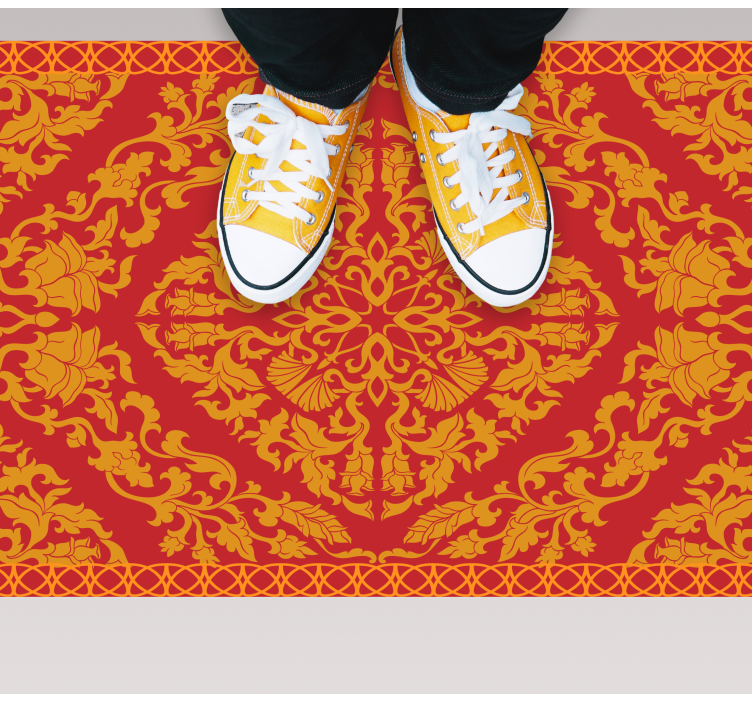 Intricate Floral Element mandala vinyl rug - TenStickers