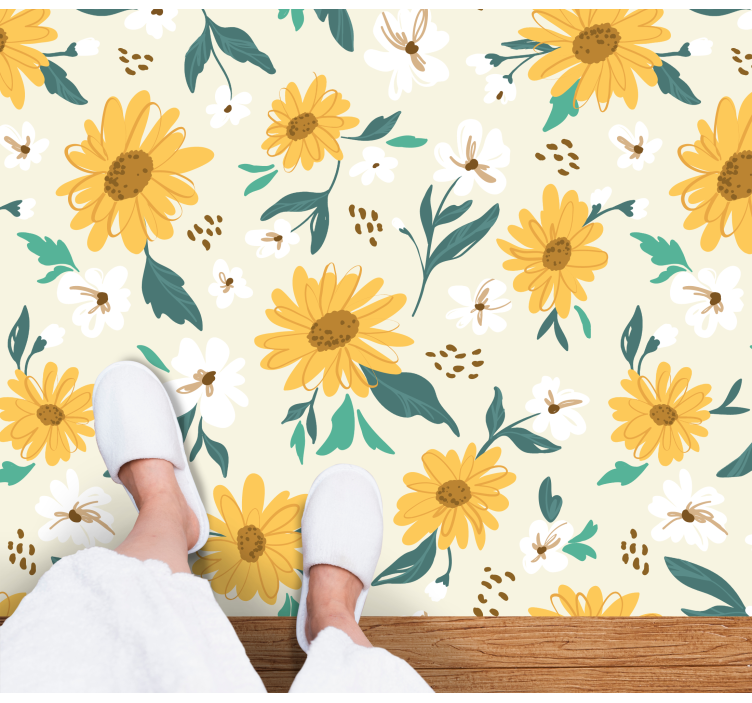 Joyful Blossom Arrangement floral vinyl rug - TenStickers
