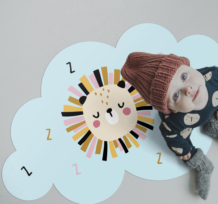 Kids sleepy lion kids vinyl rug - TenStickers