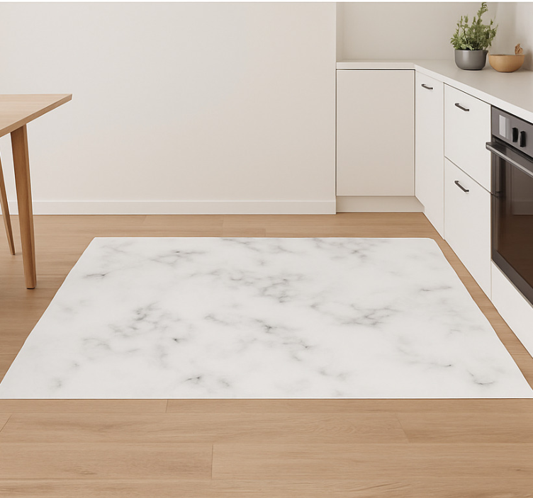 Kitchen vinyl rug with elegant marble design - TenStickers