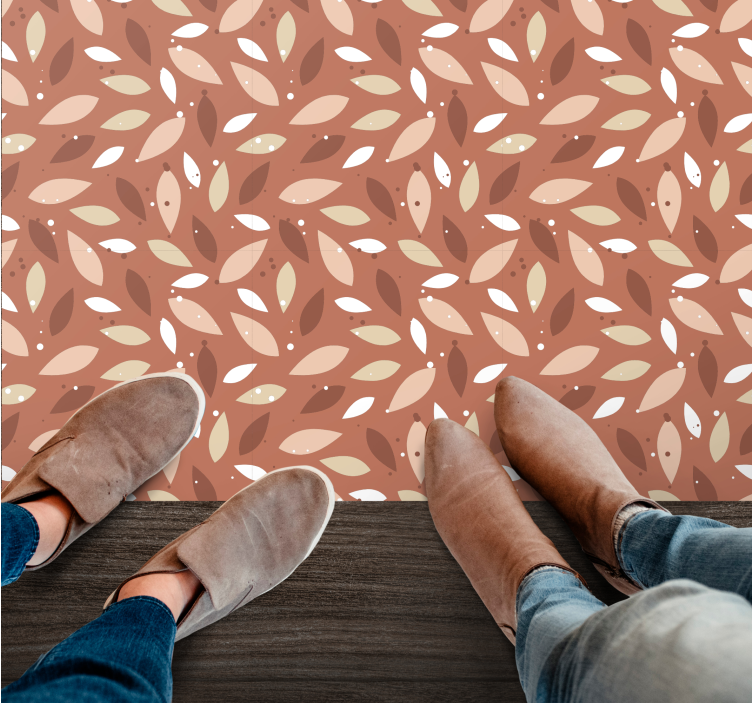 Leafy Pattern floral vinyl rug - TenStickers