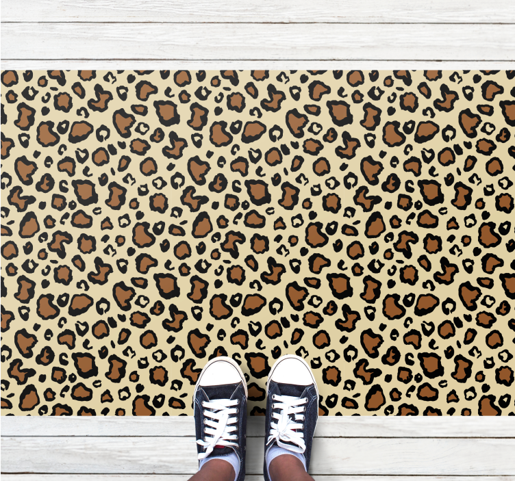 Leopard Spot Motif animal print vinyl rug - TenStickers