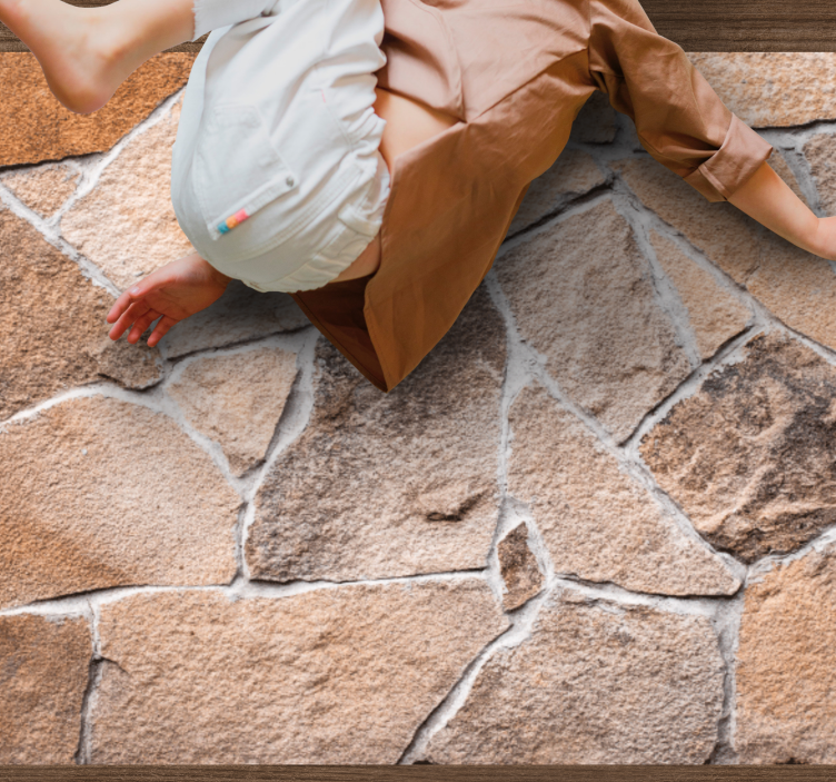 Light brown irregular stone texture carpet - TenStickers