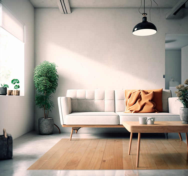 Light brown wood effect vinyl rug - TenStickers