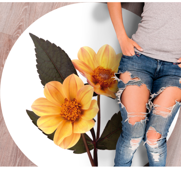 Lively Bloom Composition floral vinyl rug - TenStickers