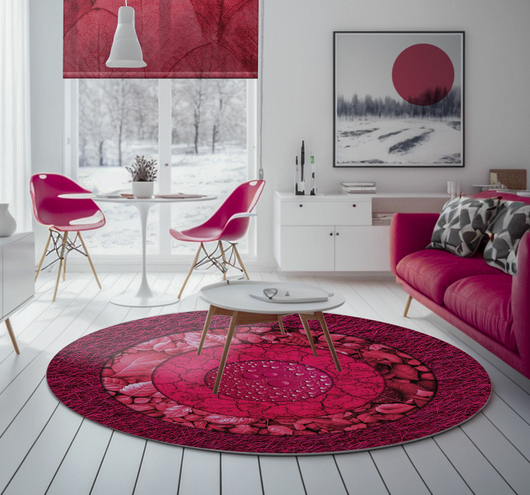 Textured Circular living room rug - TenStickers