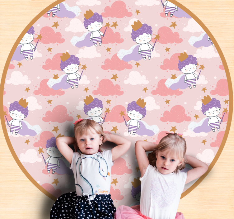 Magic Cloud Kingdom kids vinyl rug - TenStickers