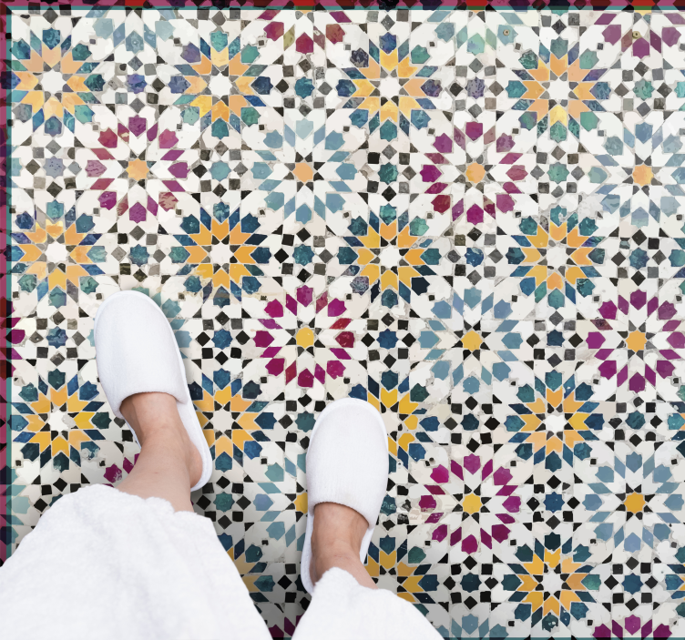 mediterranean  mosaic floor tiles - TenStickers