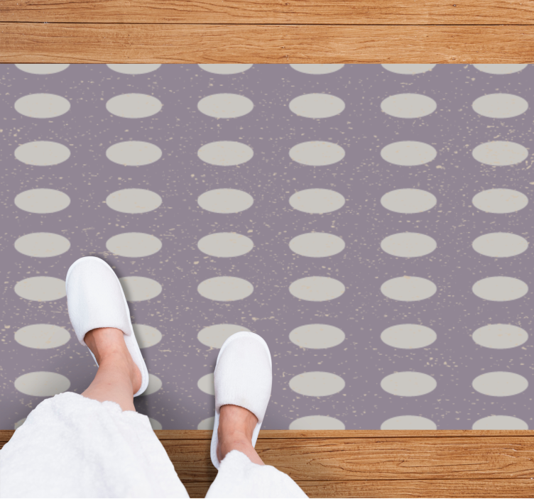 Minimalist polka dot pattern geometric vinyl rug - TenStickers
