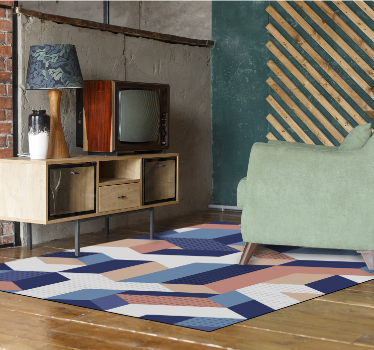 Modern 3d geometric vinyl rug - TenStickers