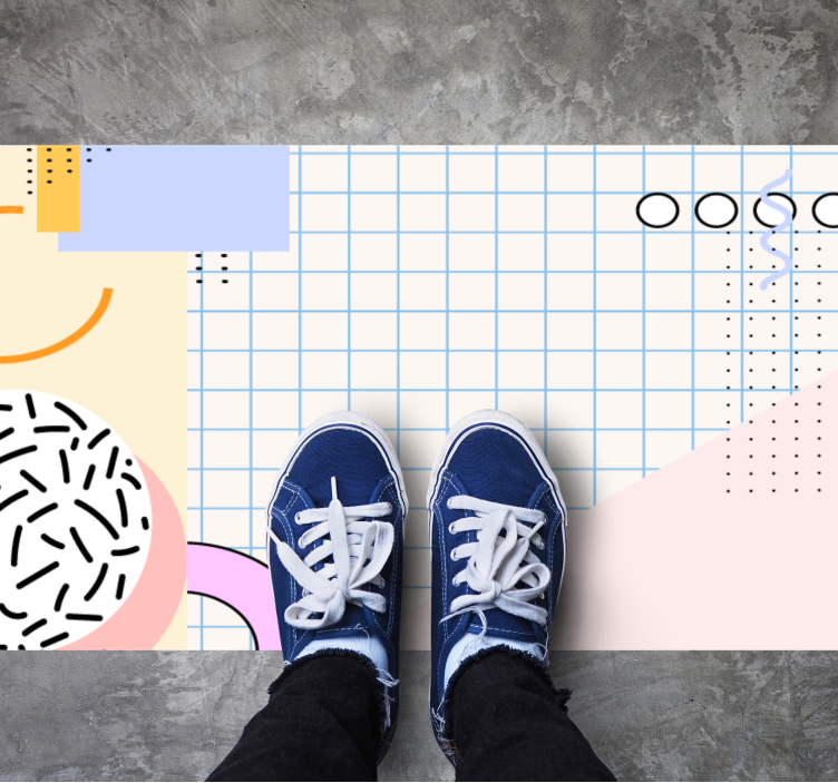 Modern abstract geometric vinyl rug - TenStickers