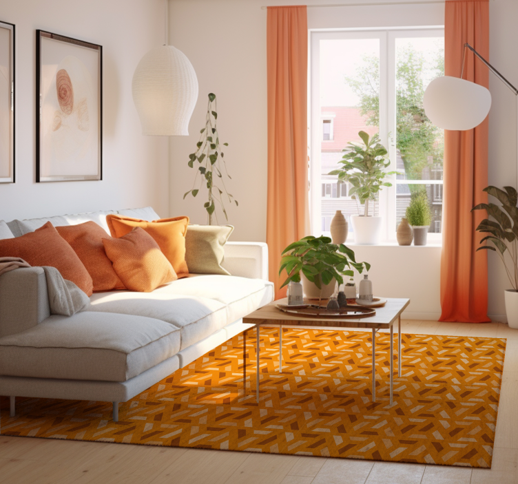 Modern geometric living room vinyl rug - TenStickers