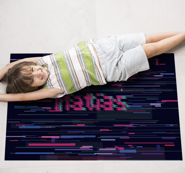 Modern glitch carpet with name - TenStickers