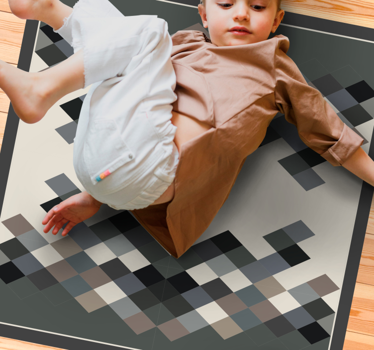 Modern Square Pattern geometric vinyl rug - TenStickers