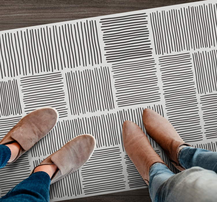 Monochromatic Line Patterns stripes vinyl carpet - TenStickers