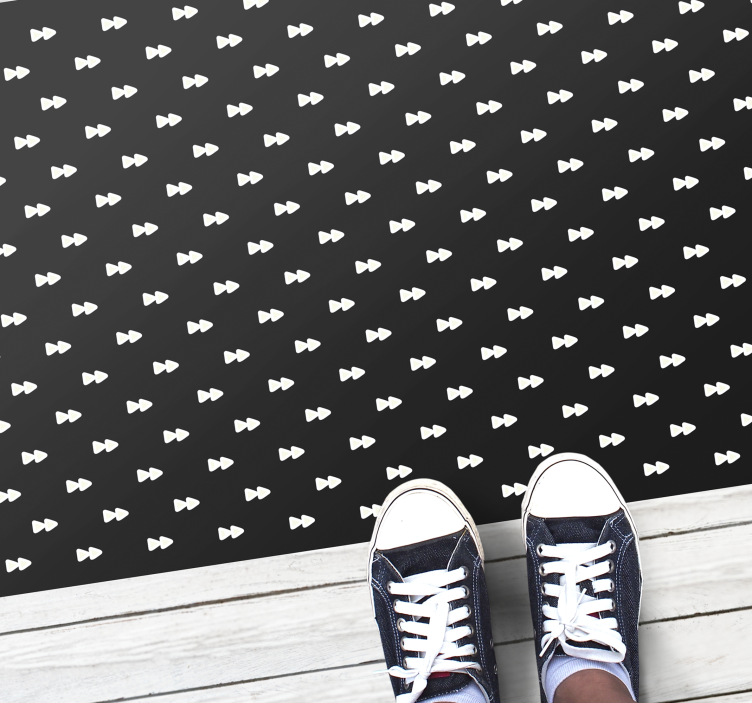 Monochrome Bowties stripes vinyl rug - TenStickers