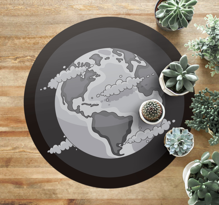 Monochrome Globe world map vinyl rug - TenStickers