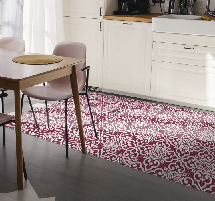 Moroccan red vintage vinyl rug - TenStickers