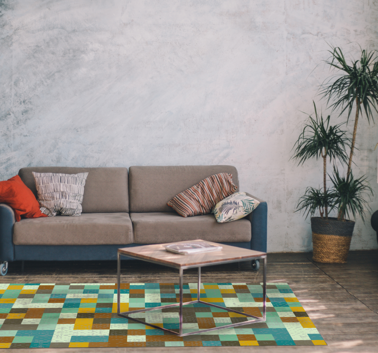 Mosaic Geometry geometric vinyl rug - TenStickers