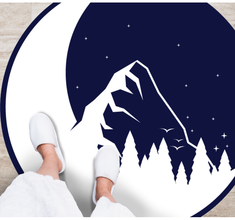 Mountain Moon View nature vinyl rug - TenStickers