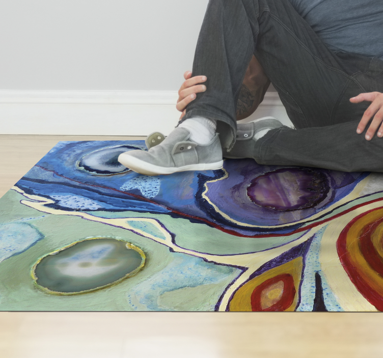 Multicolored agate stone floor tiles - TenStickers