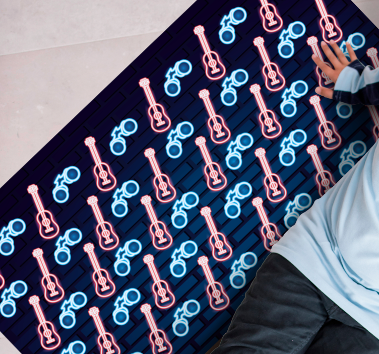 Music Inspired Patterns teenage bedroom vinyl rug - TenStickers