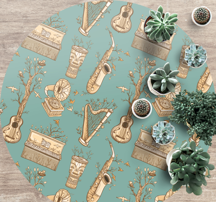 Musical Instruments Harmony kids vinyl rug - TenStickers