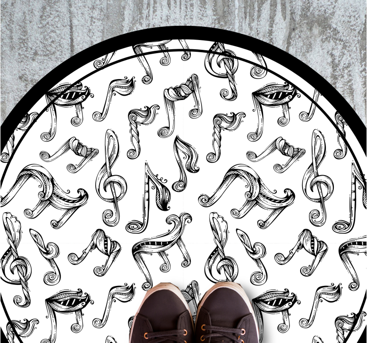 Musical Notation Pattern teenage bedroom vinyl rug - TenStickers