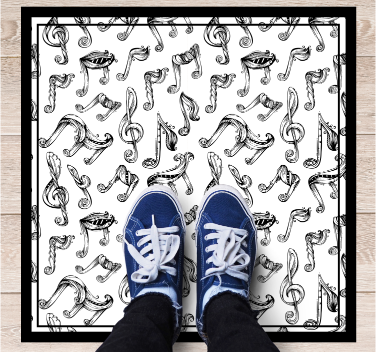 Musical Notes Concept teenage bedroom vinyl rug - TenStickers